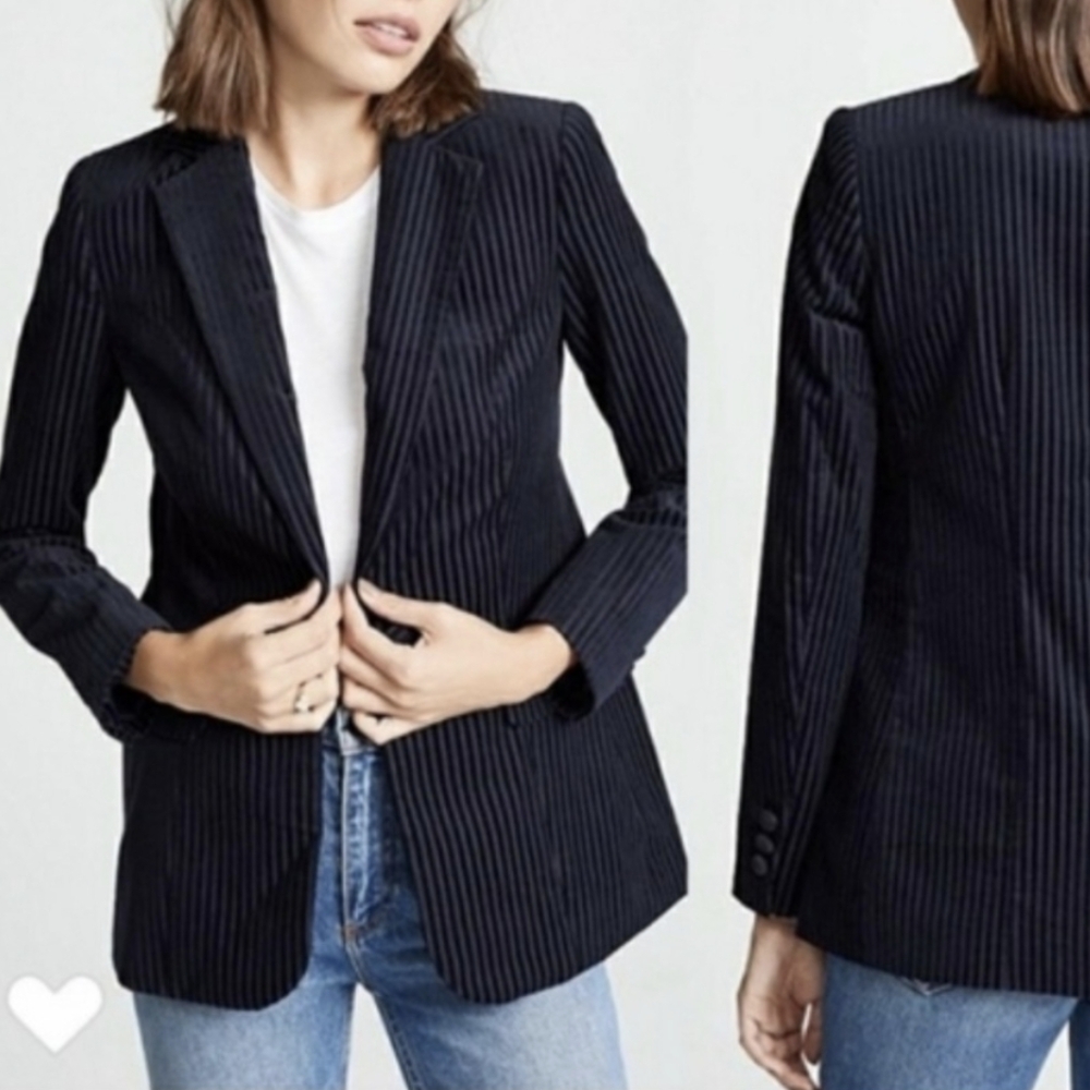 NWOT Frame velvet corduroy striped blazer